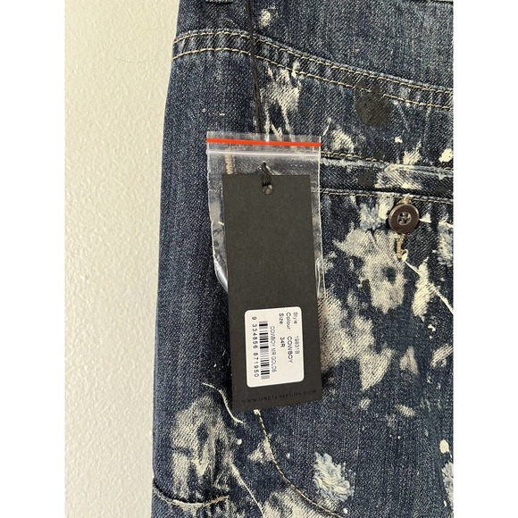 NWT One Teaspoon Mr. Golds Cowboy Paint Splatter Relaxed Fit Jeans Sz 34 X 29 - Picture 10 of 13